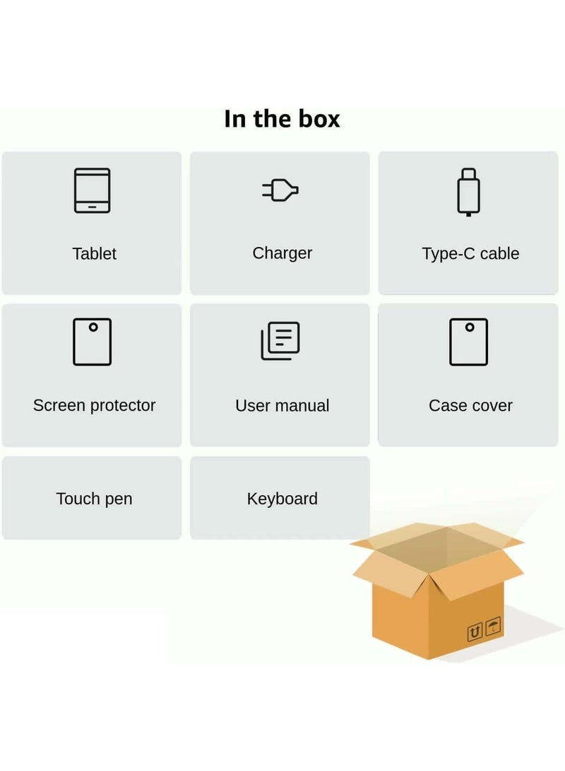 TIGER TAB 16 Android Tablet 10.1" IPS Screen, Octa-Core 2.0GHz, 12GB RAM + 512GB Storage, 4G LTE, 13MP + 8MP Cameras, 6000mAh Battery, Keyboard & Stylus (Blue) - Image 4